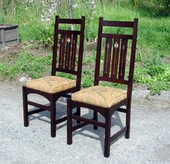 Shown as a pair, darker stain.